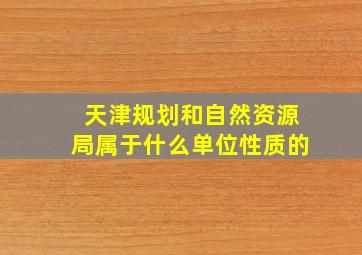 天津规划和自然资源局属于什么单位性质的