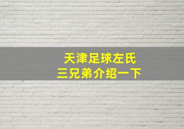 天津足球左氏三兄弟介绍一下