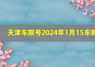 天津车限号2024年1月15车辆