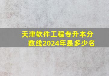 天津软件工程专升本分数线2024年是多少名