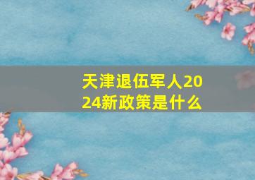 天津退伍军人2024新政策是什么