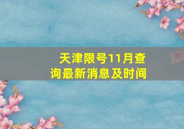 天津限号11月查询最新消息及时间