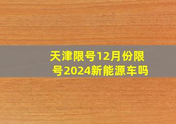 天津限号12月份限号2024新能源车吗