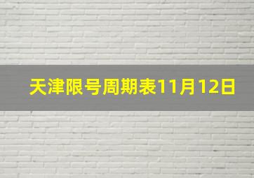 天津限号周期表11月12日