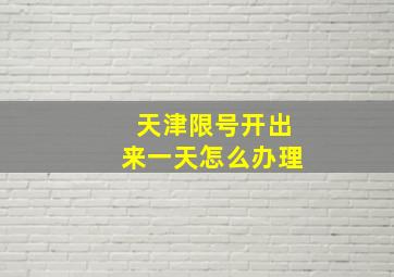 天津限号开出来一天怎么办理