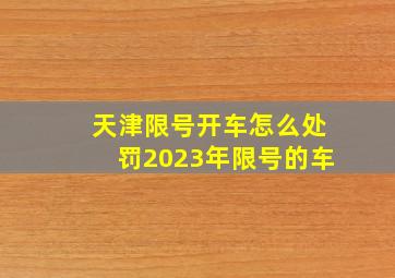 天津限号开车怎么处罚2023年限号的车