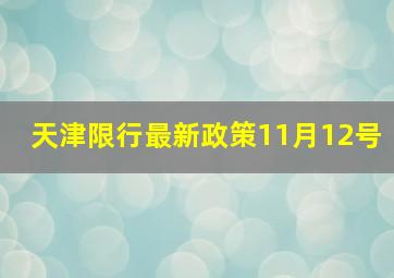 天津限行最新政策11月12号