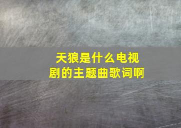 天狼是什么电视剧的主题曲歌词啊