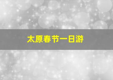 太原春节一日游