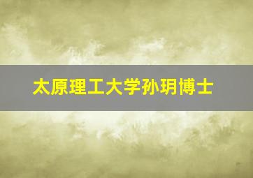 太原理工大学孙玥博士