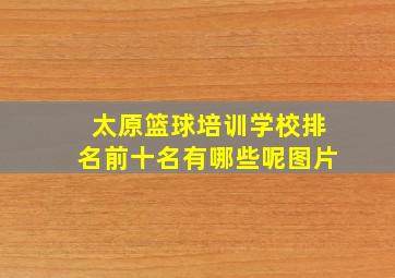 太原篮球培训学校排名前十名有哪些呢图片