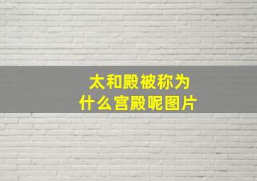 太和殿被称为什么宫殿呢图片