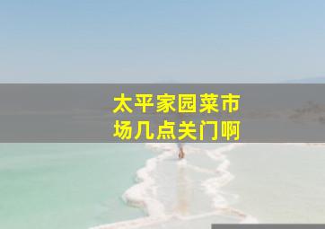 太平家园菜市场几点关门啊