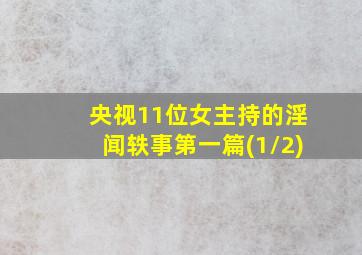 央视11位女主持的淫闻轶事第一篇(1/2)