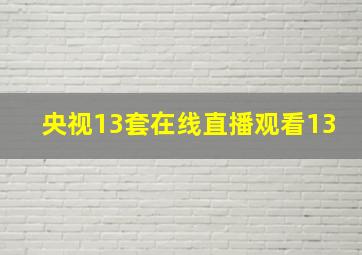 央视13套在线直播观看13