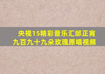 央视15精彩音乐汇邰正宵九百九十九朵玫瑰原唱视频