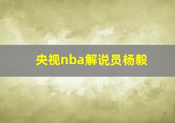 央视nba解说员杨毅