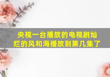 央视一台播放的电视剧灿烂的风和海播放到第几集了