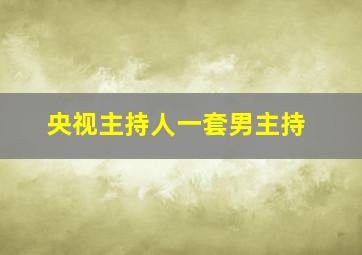 央视主持人一套男主持