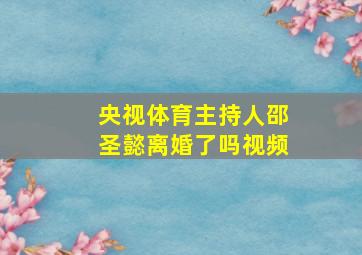 央视体育主持人邵圣懿离婚了吗视频