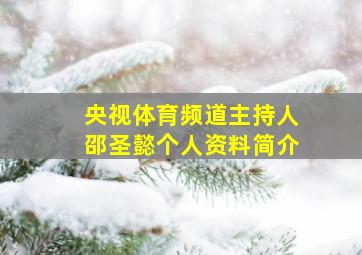 央视体育频道主持人邵圣懿个人资料简介