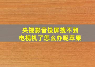 央视影音投屏搜不到电视机了怎么办呢苹果