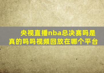 央视直播nba总决赛吗是真的吗吗视频回放在哪个平台