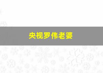 央视罗伟老婆