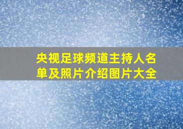 央视足球频道主持人名单及照片介绍图片大全