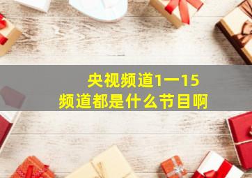 央视频道1一15频道都是什么节目啊