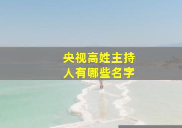 央视高姓主持人有哪些名字