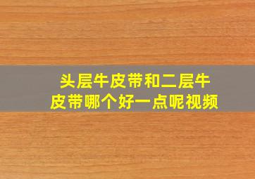 头层牛皮带和二层牛皮带哪个好一点呢视频