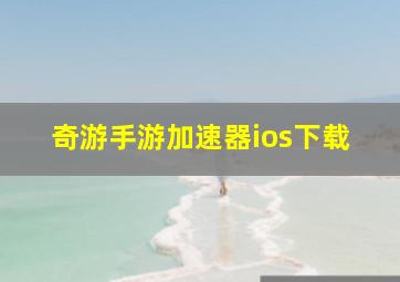 奇游手游加速器ios下载