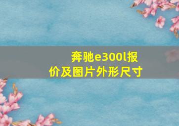 奔驰e300l报价及图片外形尺寸