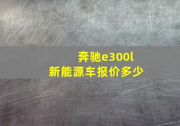 奔驰e300l新能源车报价多少