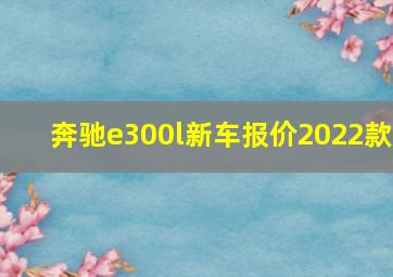 奔驰e300l新车报价2022款