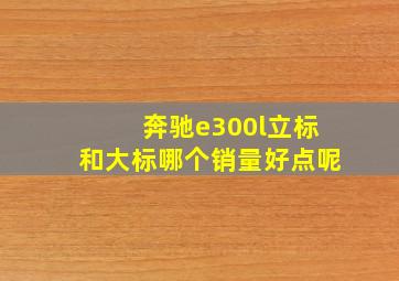 奔驰e300l立标和大标哪个销量好点呢