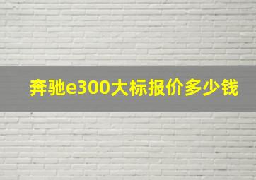 奔驰e300大标报价多少钱