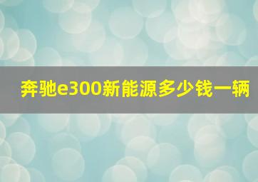 奔驰e300新能源多少钱一辆