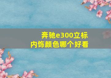 奔驰e300立标内饰颜色哪个好看