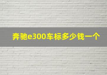 奔驰e300车标多少钱一个