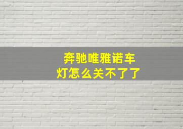 奔驰唯雅诺车灯怎么关不了了