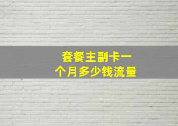 套餐主副卡一个月多少钱流量