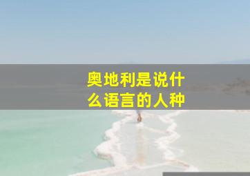 奥地利是说什么语言的人种