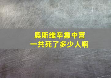 奥斯维辛集中营一共死了多少人啊