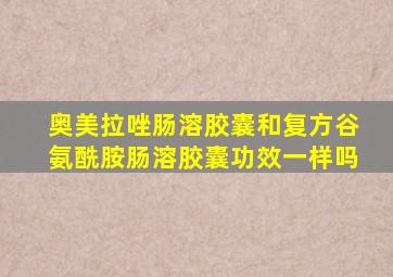 奥美拉唑肠溶胶囊和复方谷氨酰胺肠溶胶囊功效一样吗