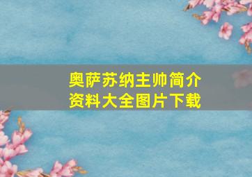 奥萨苏纳主帅简介资料大全图片下载