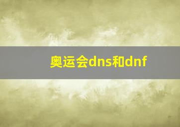 奥运会dns和dnf