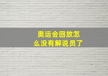 奥运会回放怎么没有解说员了