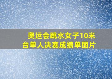 奥运会跳水女子10米台单人决赛成绩单图片